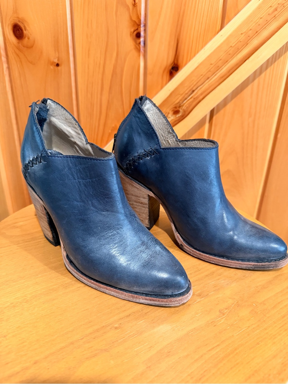 Freebird by Steven Steel  - Navy Leather bootie